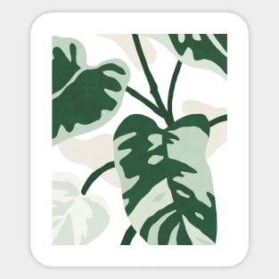 Philodendron leaf illustration Sticker